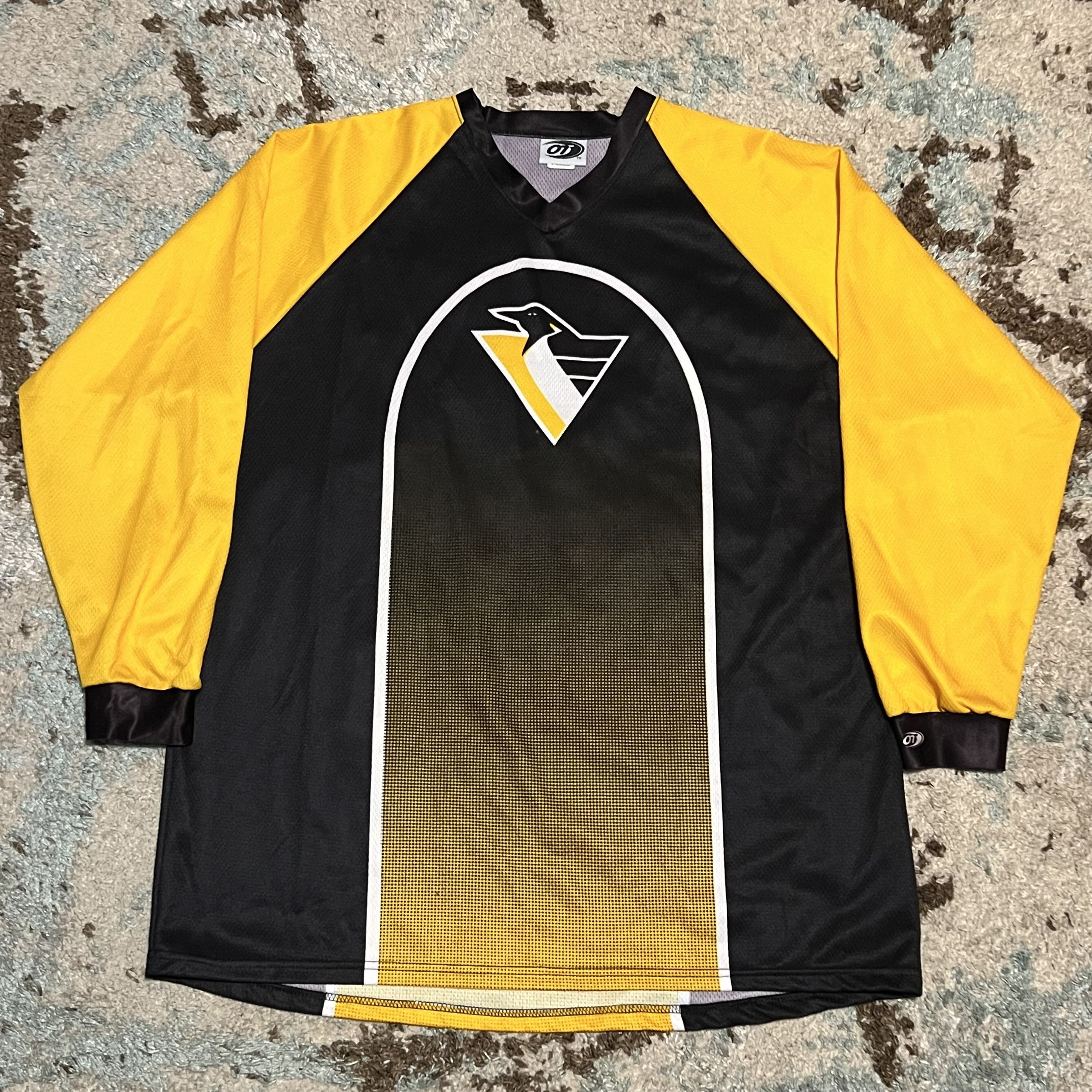 NHL × Vintage OT Sports Pittsburgh Penguins L/S Jersey Shirt XL NHL Hockey Size US XL / EU 56 / 4 - 1 Thumbnail