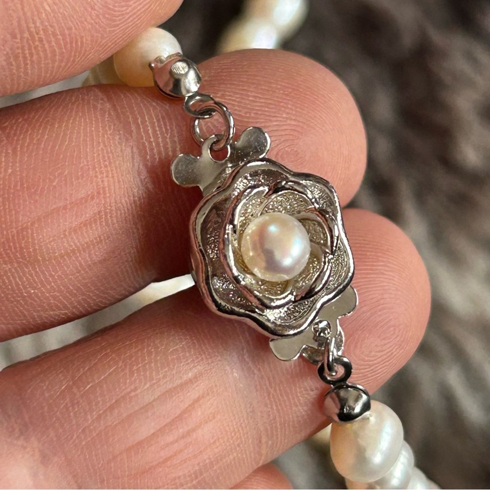 Handmade Handcrafted elegant classy white freshwater pearl necklace Size ONE SIZE - 3 Thumbnail