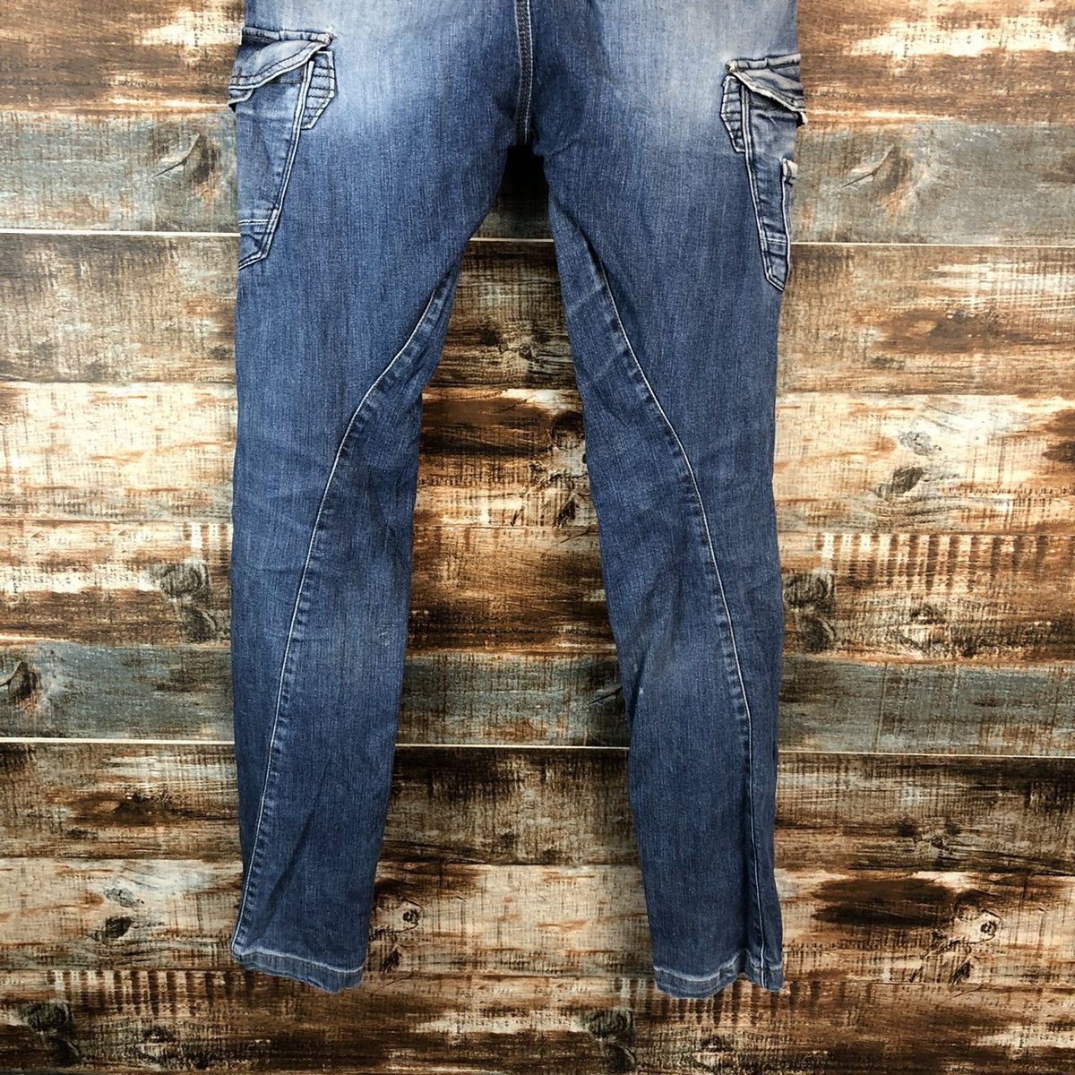 Japanese Brand Even River Blue Distressed Denim Multipocket Pants #A2170 Size US 29 - 18 Thumbnail