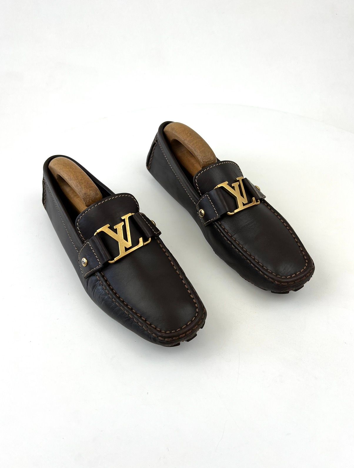 Louis Vuitton Dark Brown Leather Monte Carlo Loafers Size 41 Louis Vuitton