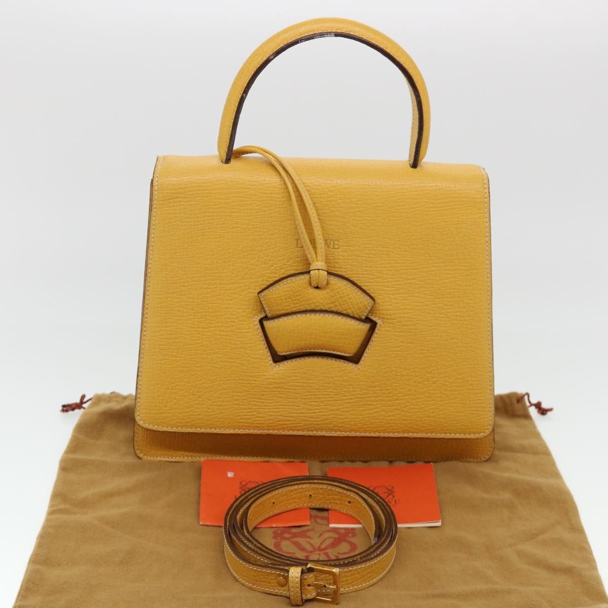 Loewe LOEWE Barcelona Hand Bag Leather Yellow Size ONE SIZE - 12 Thumbnail