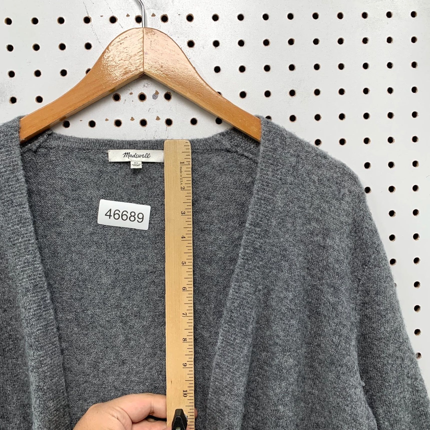 Madewell Madewell Cardigan Sweater Womens XS Gray Merino Wool Open Pocket Oversized Size XS / US 0-2 / IT 36-38 - 7 Thumbnail