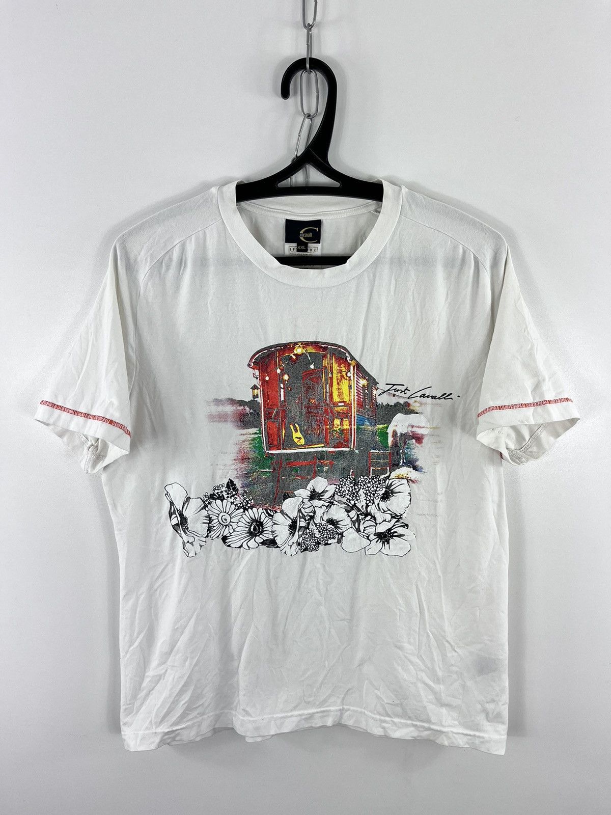 Just Cavalli Vintage Just Cavalli T-Shirt Big Logo White Size XXL Size US XXL / EU 58 / 5 - 1 Thumbnail
