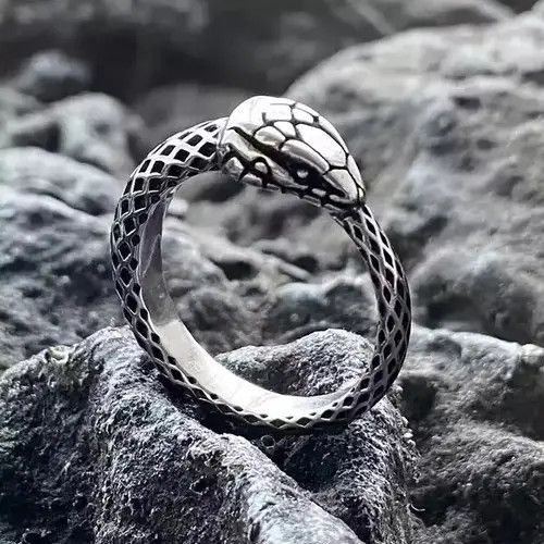 Ring Of Fire Snake Gothic Punk Ring Size ONE SIZE - 4 Thumbnail