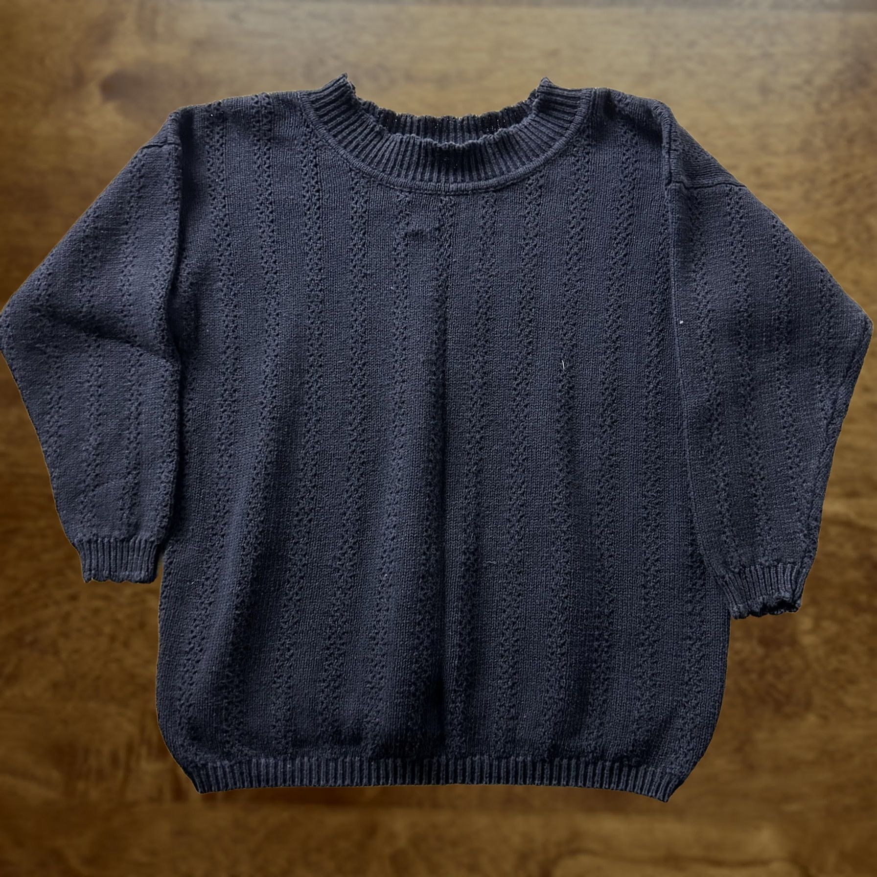 Vintage VINTAGE Stefano Sweater Women Large Black Crew Neck Tight-Knit Textured Pullover Size L / US 10 / IT 46 - 1 Thumbnail