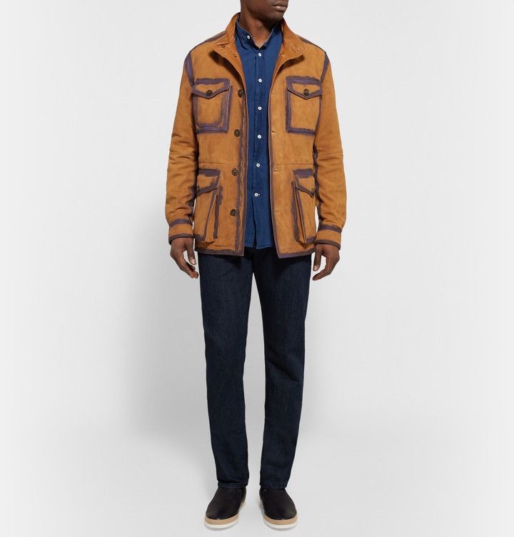 Tod's Hand Painted Suede (Ovine) Field Jacket Size US XL / EU 56 / 4 - 1 Thumbnail
