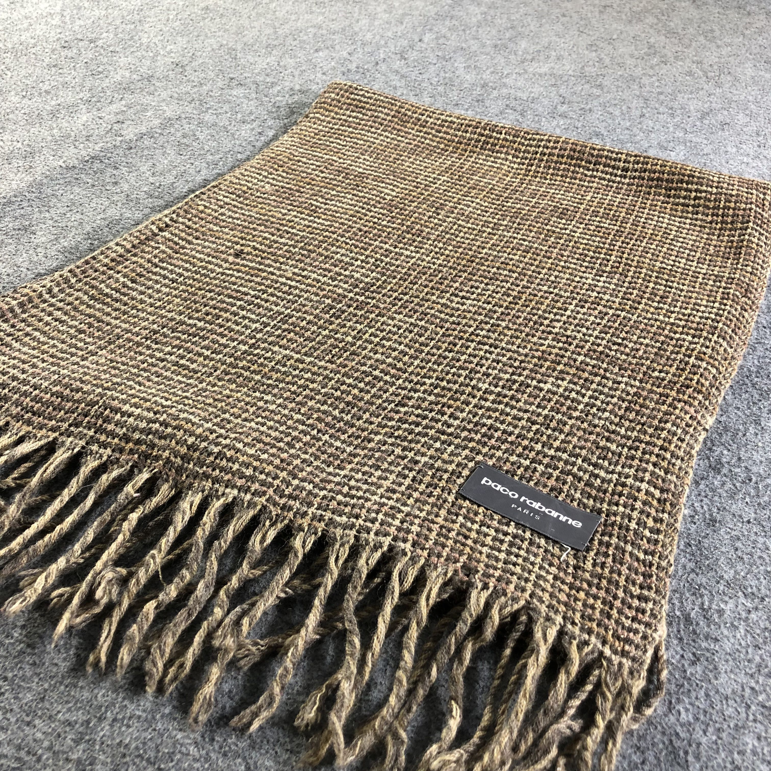 Vintage Paco Rabanne Wool Scarf Muffler Neckwear V2169 Size ONE SIZE - 3 Thumbnail