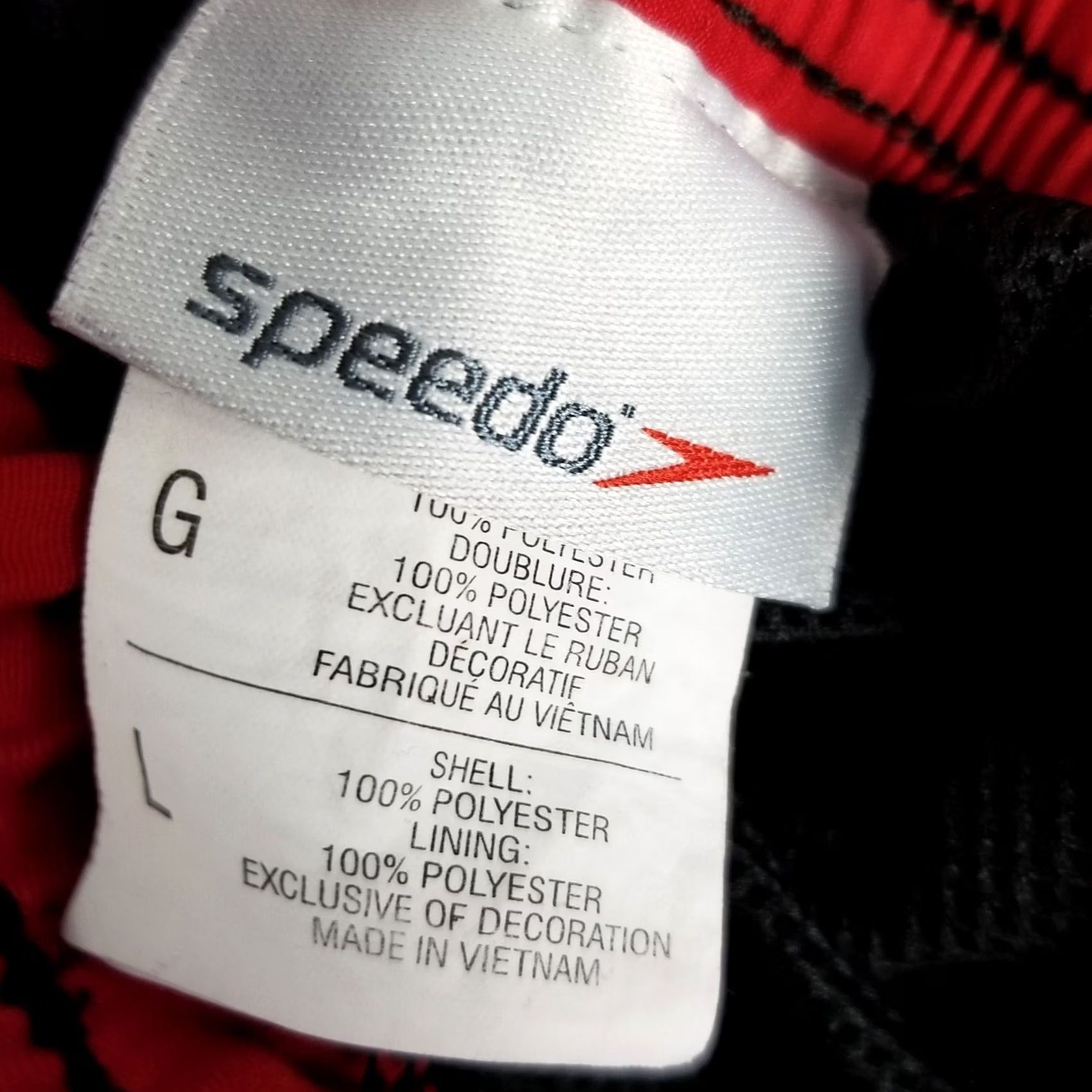 Speedo SPEEDO Shorts Mens Large Swim Trunks Lined Colorblock Black Red Gray Multicolor Trunks Mens Size US 33 - 6 Thumbnail