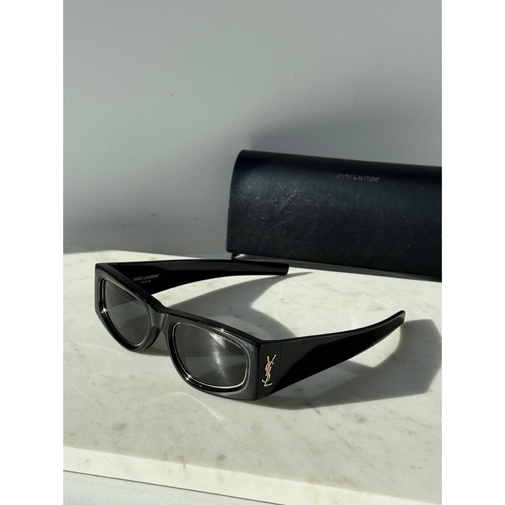 Saint Laurent Paris NEW Saint Laurent SLM140 Rim Black Gold Sunglasses Size ONE SIZE - 4 Thumbnail