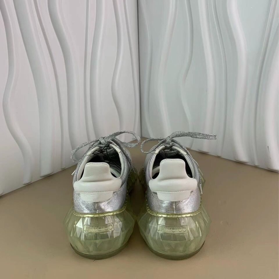 Jimmy Choo Jimmy Choo Ladies Low-Top Diamond Clear Sole Sneakers White Size US 7.5 / IT 37.5 - 7 Thumbnail