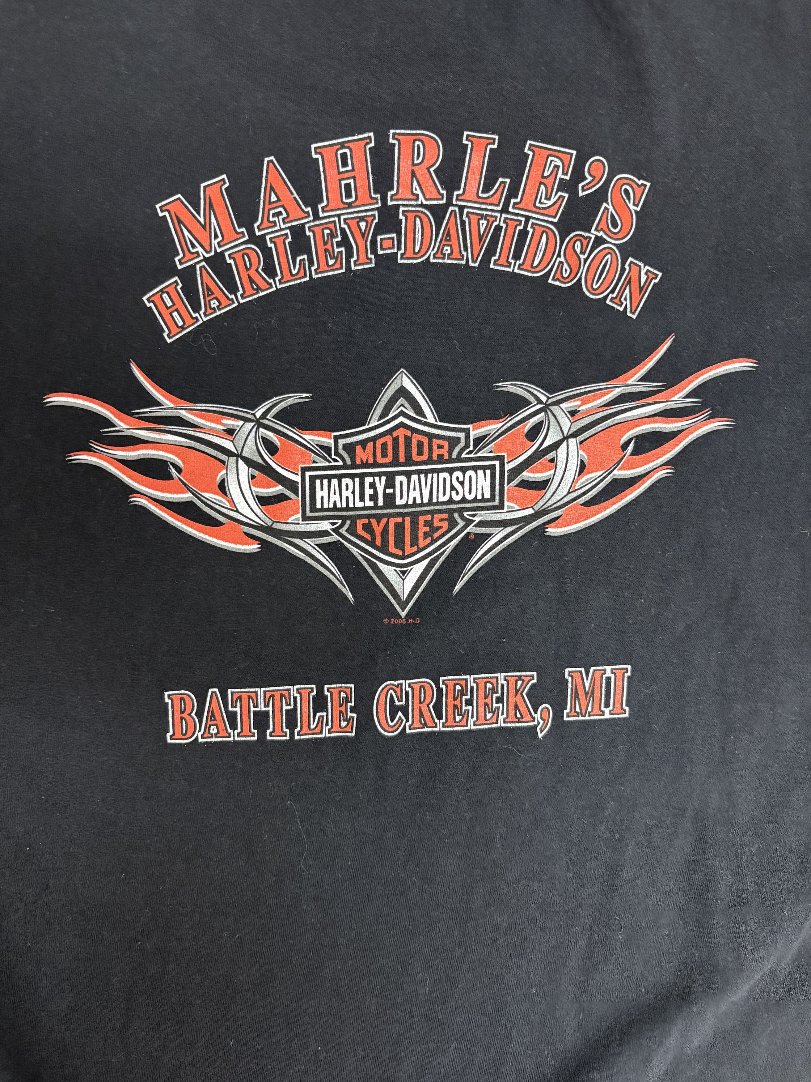 Harley Davidson Harley Davidson Battle Creek, Michigan Vintage Black Tee Size US XL / EU 56 / 4 - 5 Thumbnail