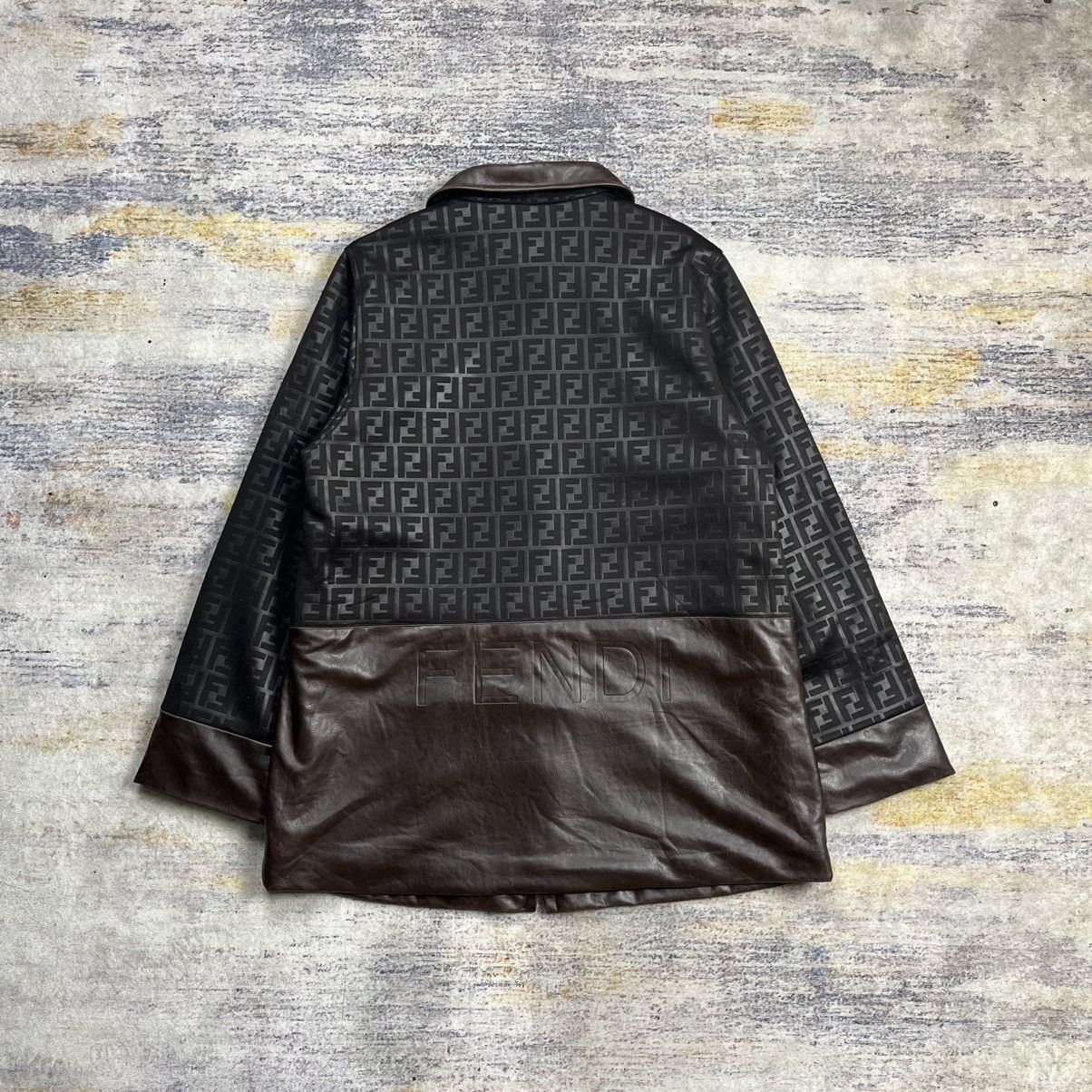 Fendi Vintage 90s Fendi monogram jacket mix leather Made in Italy Size US M / EU 48-50 / 2 - 2 Thumbnail