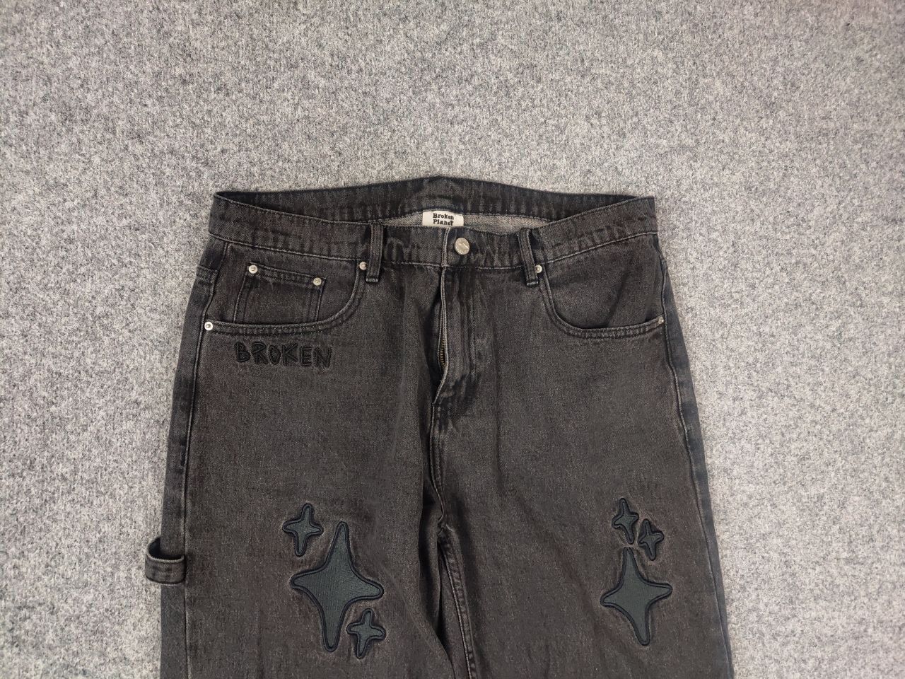 Broken Planet Broken Planet Market carpenter Dark Gray Star Denim Jeans Size US 34 / EU 50 - 3 Thumbnail