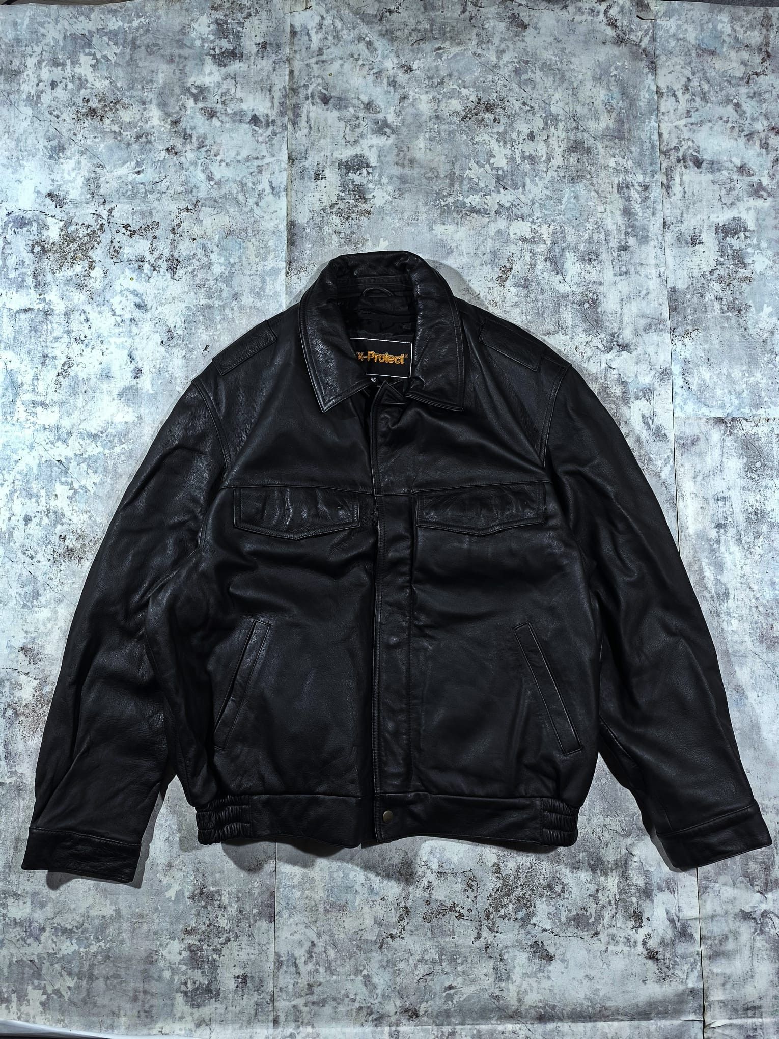 Leather vtg leather bomber jacket moto balenciaga swag Size US XL / EU 56 / 4 - 1 Thumbnail