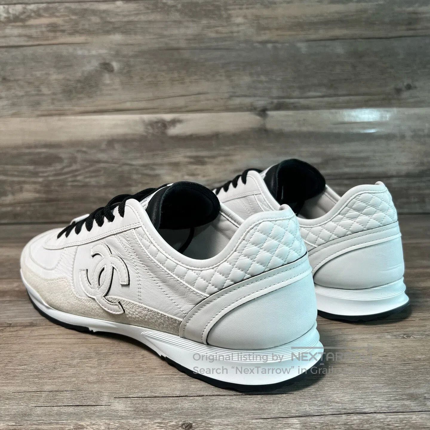 Chanel CHANEL 25P Men's White Leather Trainers. Size US 10 / EU 43 - 3 Thumbnail