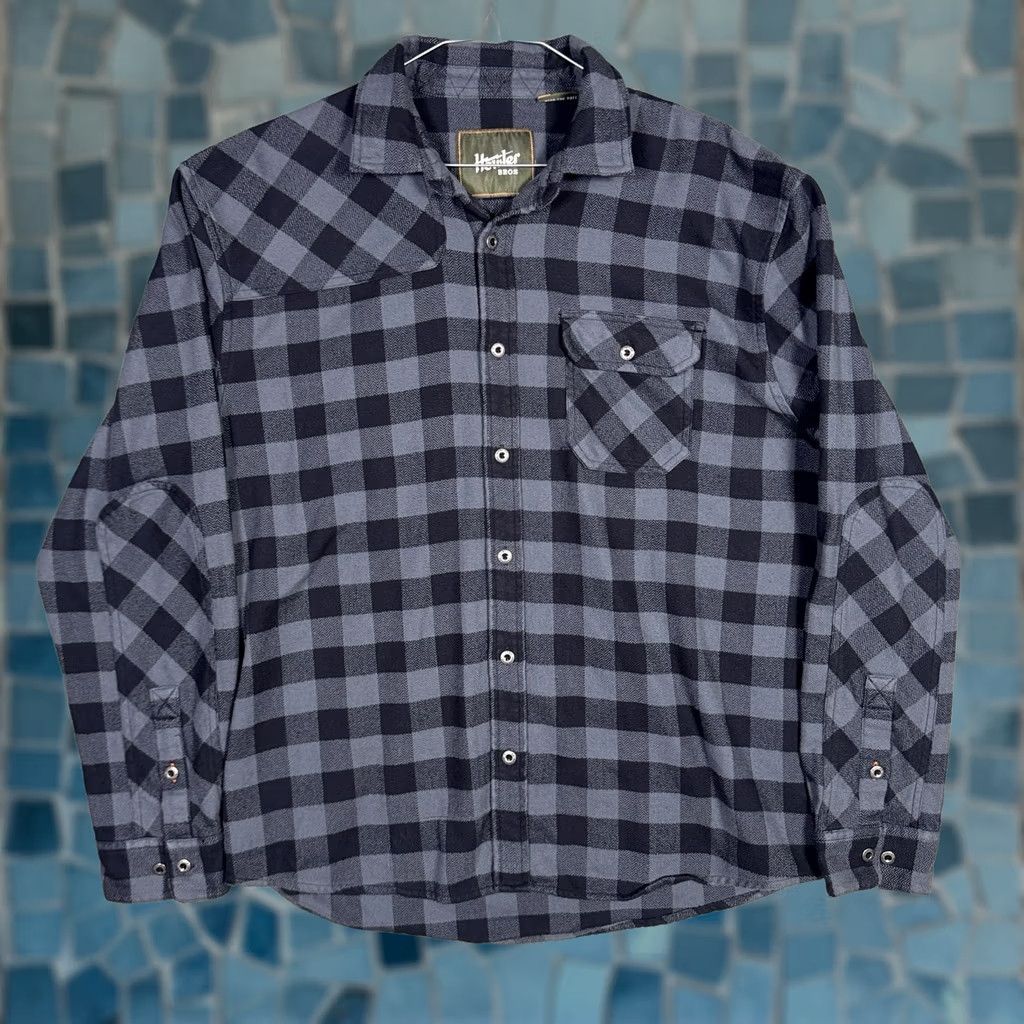 Vintage Howler Bros Shirt Mens L Gray Harkers Flannel Buffalo Plaid Shooting Patch Soft Size US L / EU 52-54 / 3 - 1 Thumbnail