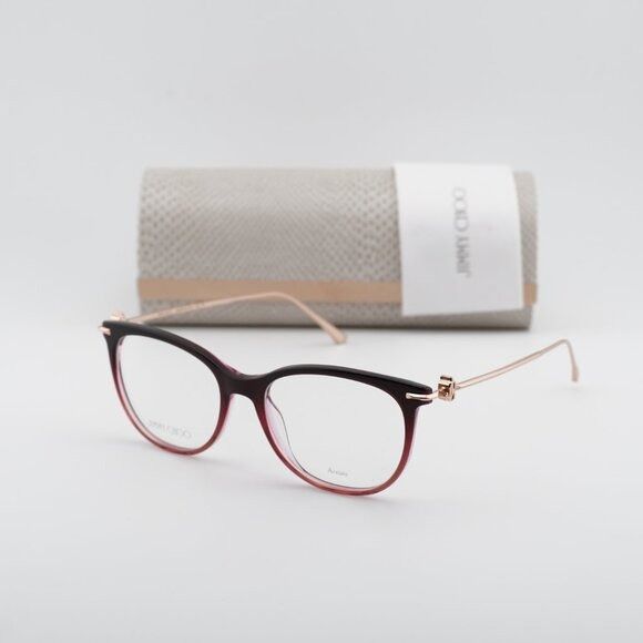 Jimmy Choo Jimmy Choo JC263 0EGL 00 Eyeglasses Burgundy/Gold 52mm Size ONE SIZE - 10 Thumbnail