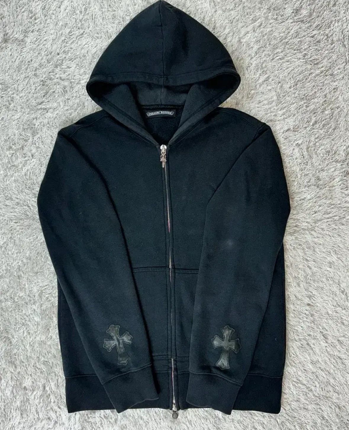 Chrome Hearts *rare* Cross Leather Patch Two Way Zip Up Hoodie Size US M / EU 48-50 / 2 - 2 Thumbnail