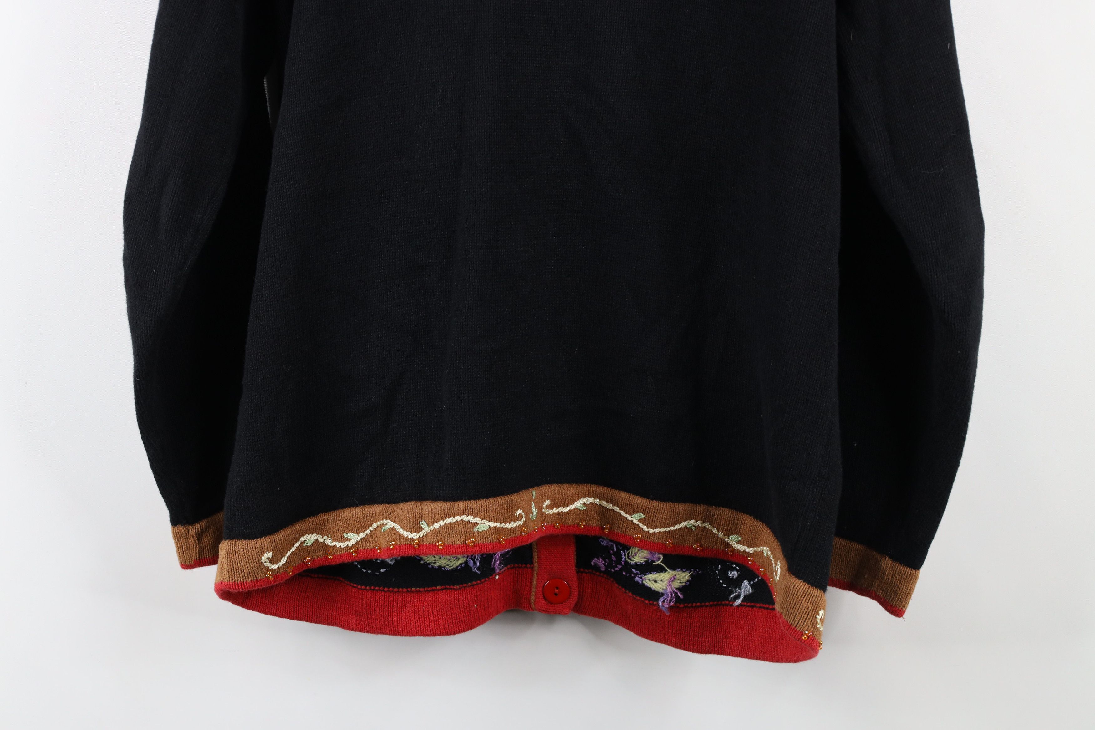Vintage Vintage 90s Streetwear Embroidered Chicken Cardigan Sweater Size L / US 10 / IT 46 - 14 Thumbnail