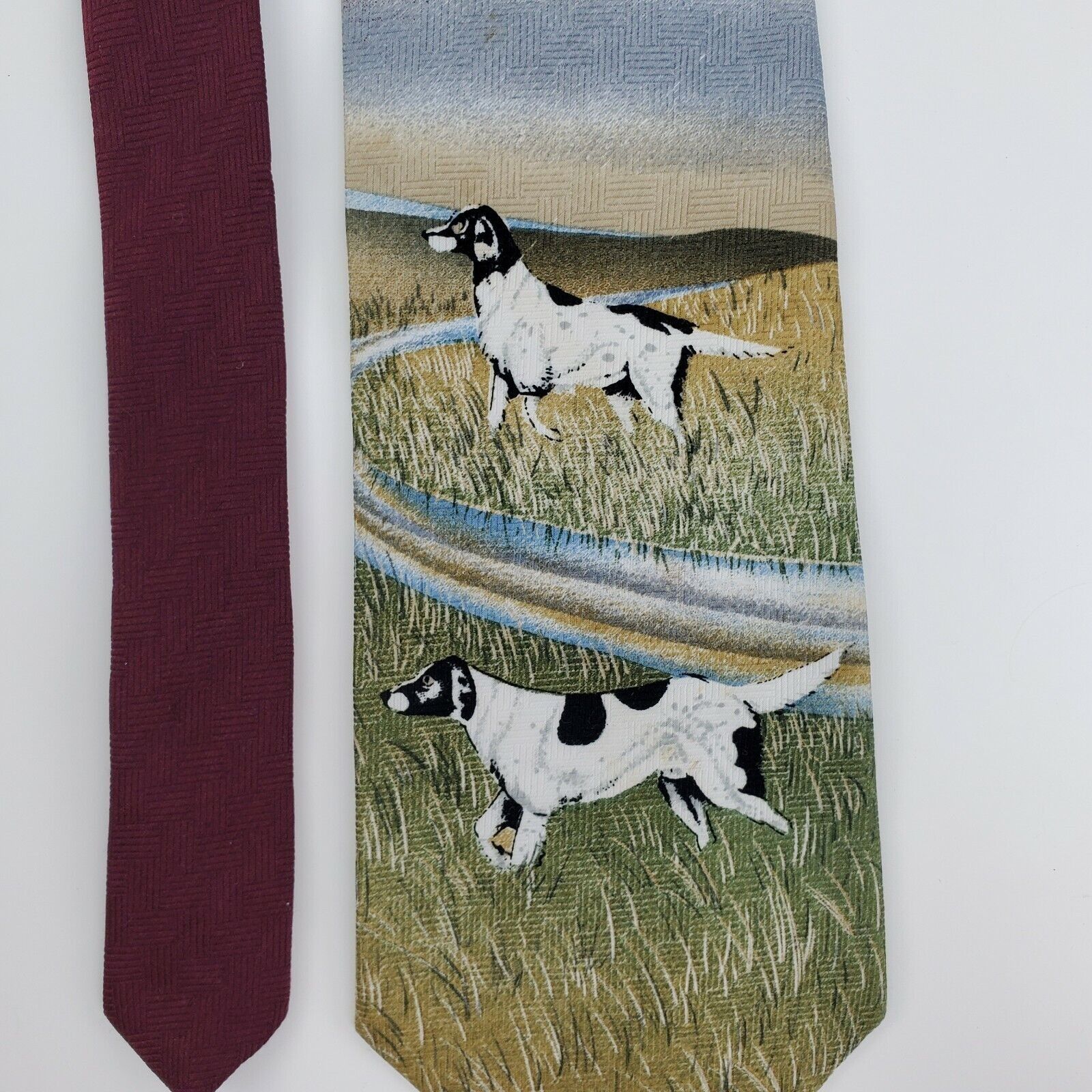 Vintage Reed St.James Green Dog Polyester Tie Wide Size ONE SIZE - 2 Thumbnail