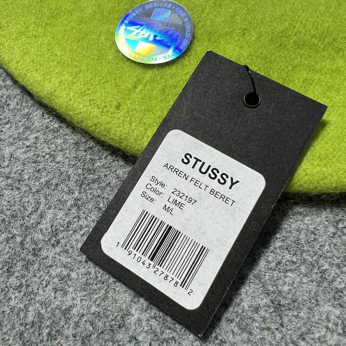 Vintage STUSSY BERET HAT ARREN FELT LIME - M/L Size ONE SIZE - 6 Thumbnail