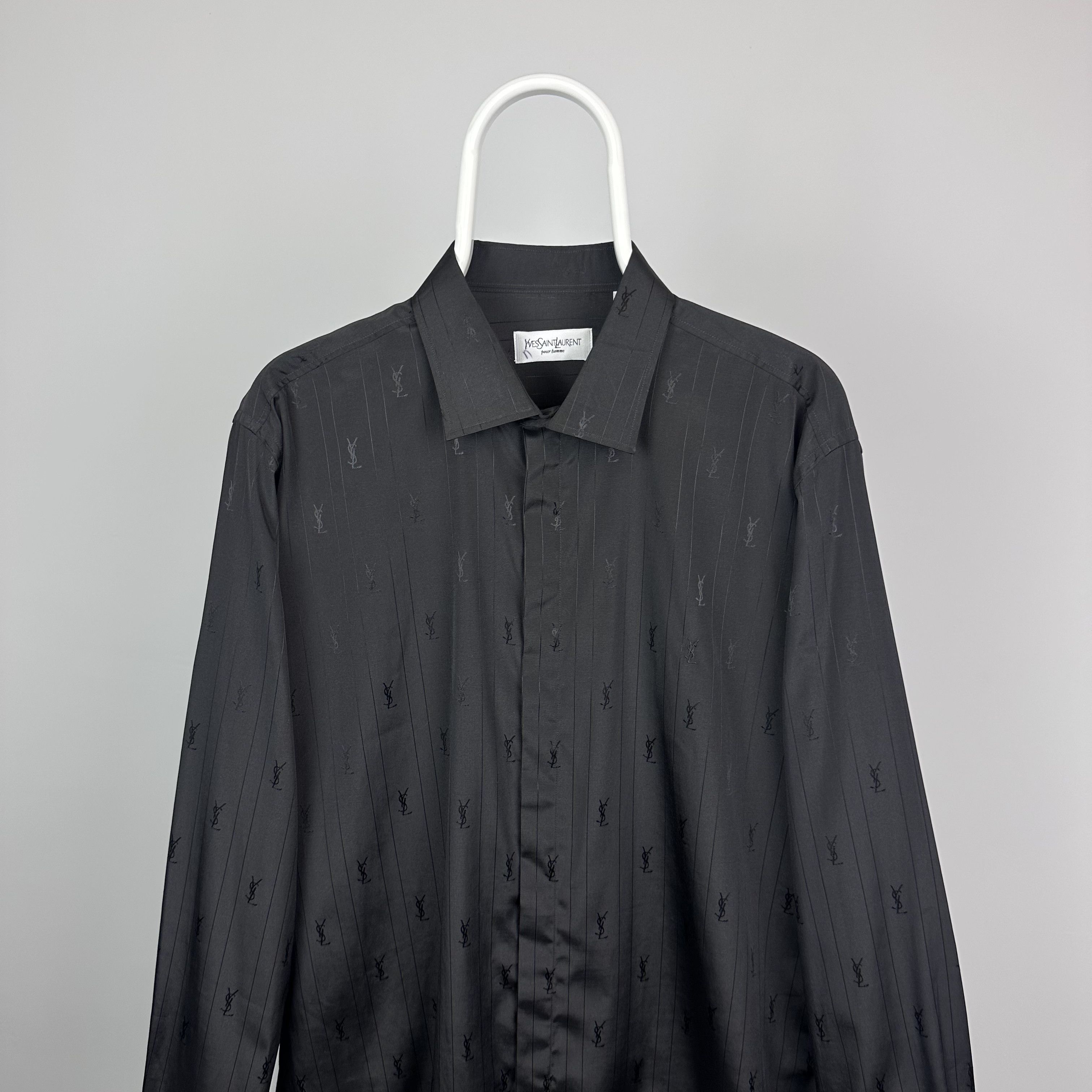 Yves Saint Laurent Yves Saint Laurent shirt monogram logo L black Size US L / EU 52-54 / 3 - 1 Thumbnail