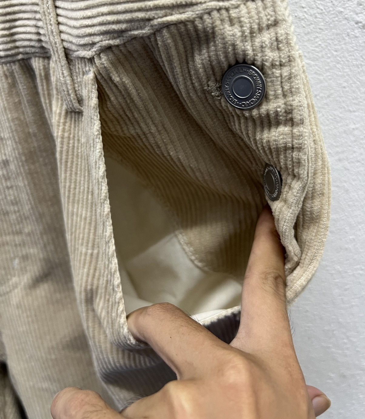 Vintage BROWNY STANDARD Corduroy Overalls – Beige Size US 33 - 9 Thumbnail
