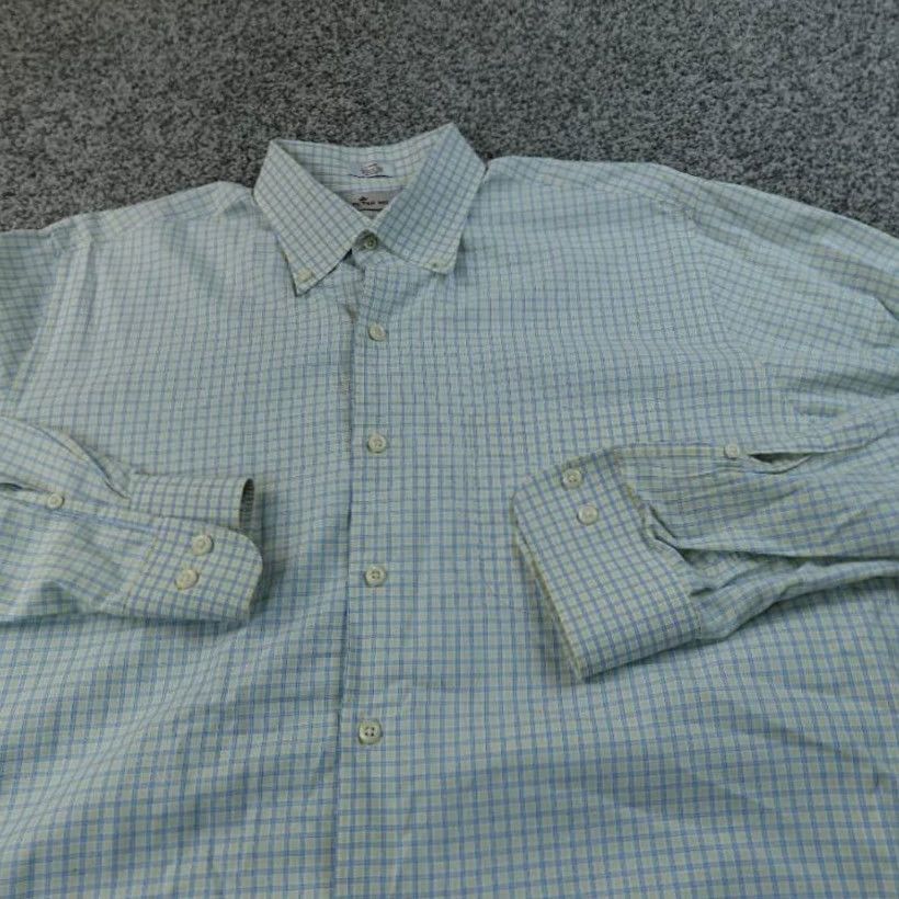 Peter Millar Peter Millar Shirt Mens L Blue Yellow Check Button Up Long Sleeve Golf Preppy Size US L / EU 52-54 / 3 - 3 Thumbnail