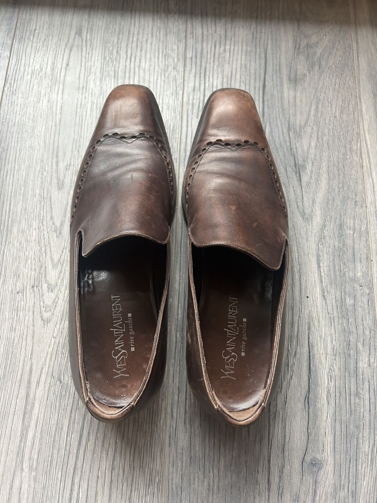 Yves Saint Laurent Brown Leather Slip-On Loafers Size US 9 / EU 42 - 6 Thumbnail