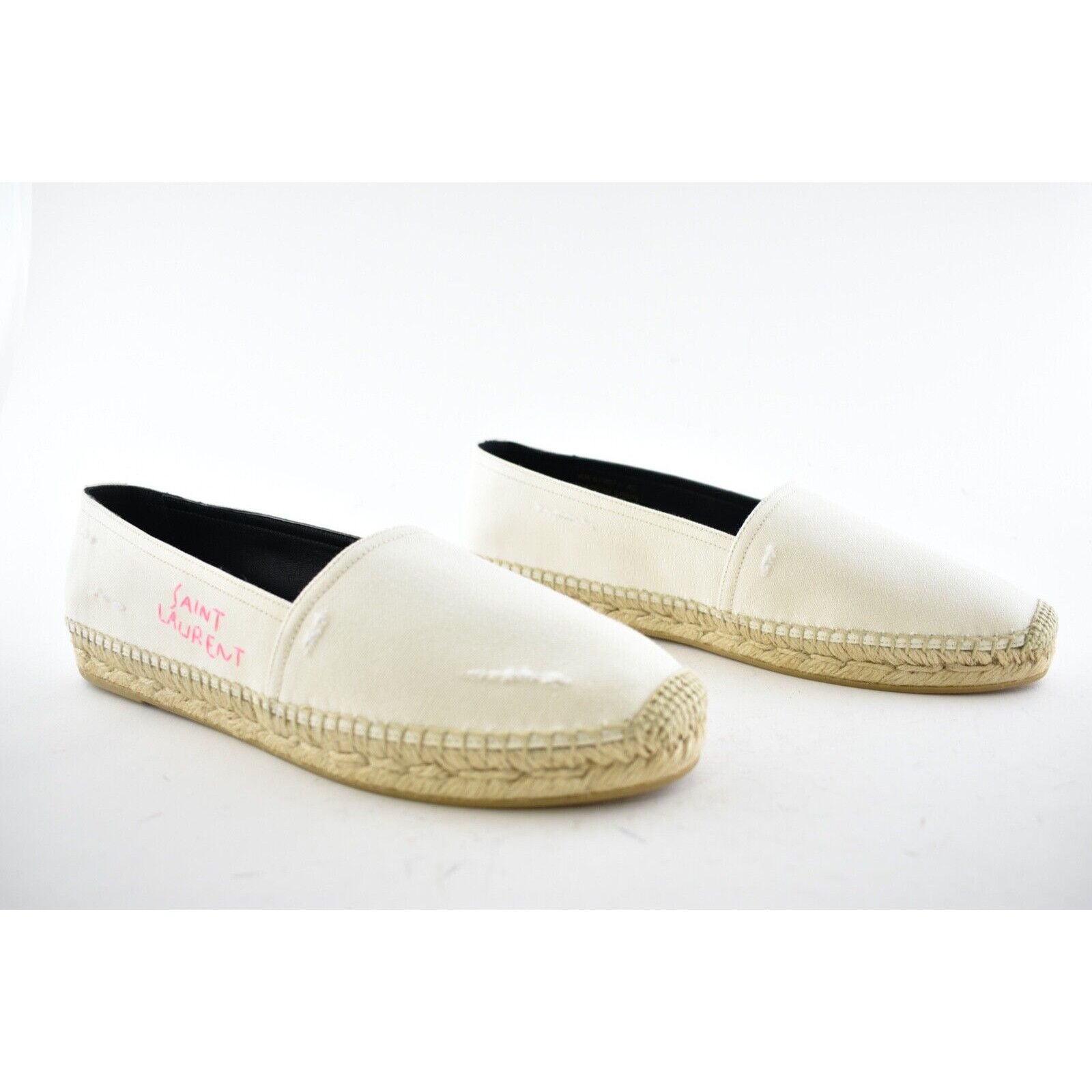 Yves Saint Laurent Saint Laurent YSL Panna Canvas Pink Logo Embroidered Size US 10 / IT 40 - 6 Thumbnail
