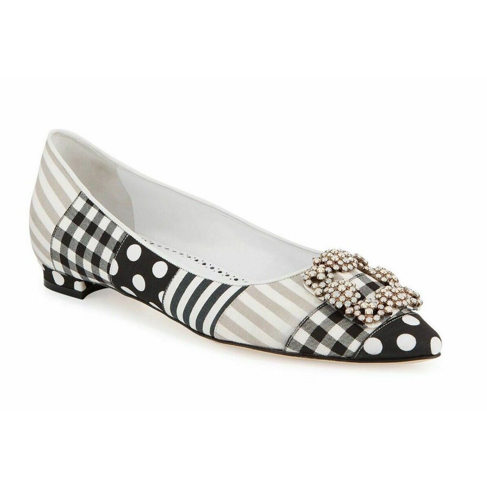 Manolo Blahnik Hangisi Flat Patches Jewel Buckle Classic Ballet 41.5 Size US 11.5 / IT 41.5 - 1 Thumbnail