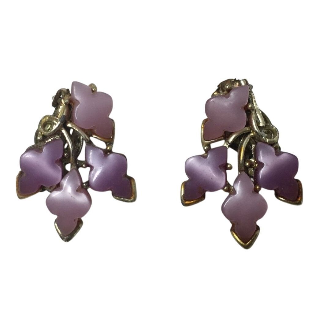 Other Women's Beautiful Gold, Purple, and Pink Clip On Earrings Size ONE SIZE - 1 Thumbnail