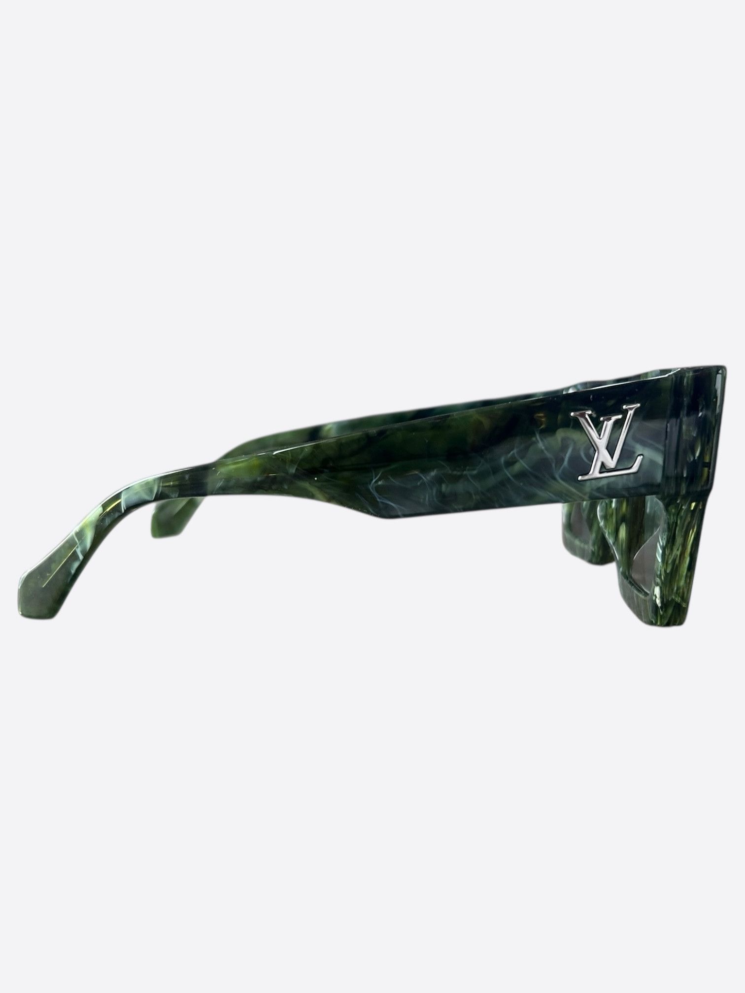 Louis Vuitton Louis Vuitton Green Marble Cyclone Sunglasses Size ONE SIZE - 2 Thumbnail