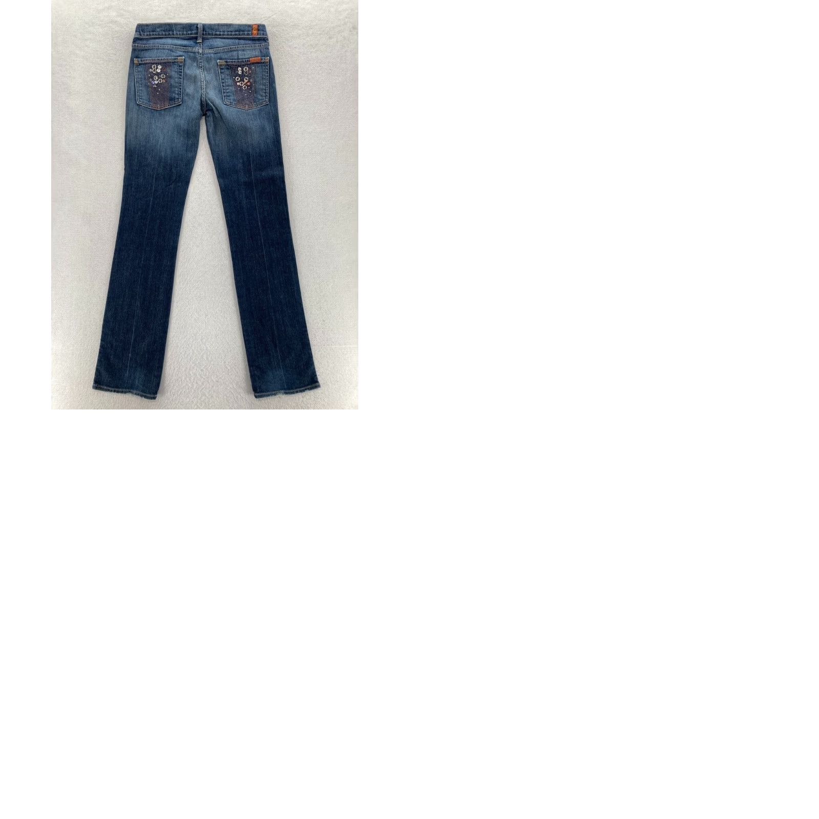 7 For All Mankind 7 For All Mankind Women's 28 Dark Wash Blue Stretch Denim Skinny Jeans Low Rise Size 28" / US 6 / IT 42 - 9 Thumbnail