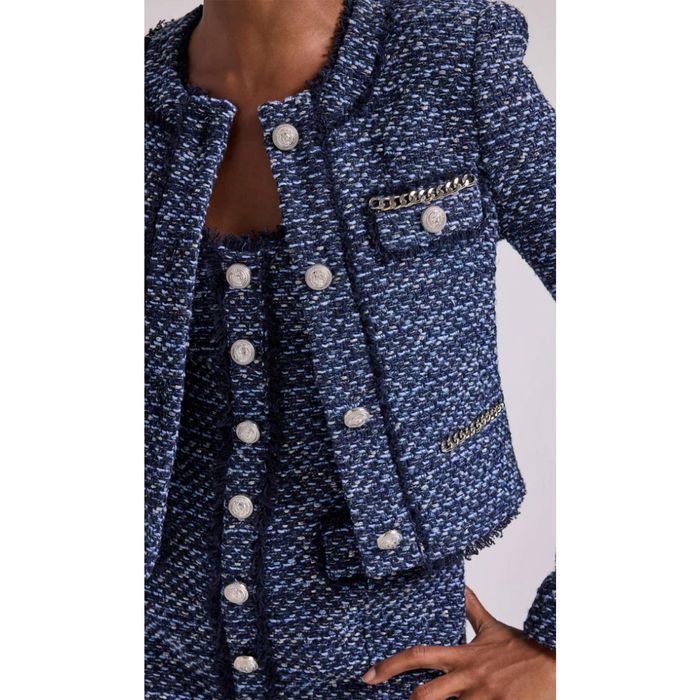 Generation Love GENERATION LOVE Kristen Tweed Jacket In Navy Melange