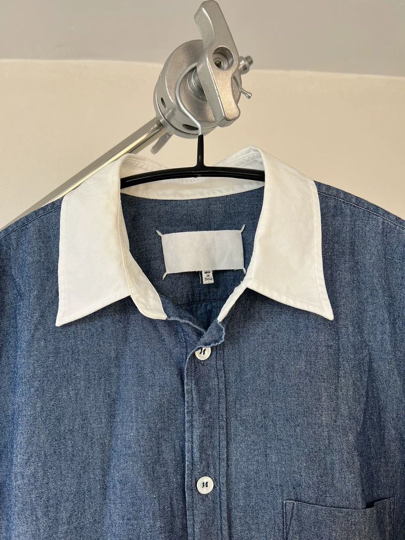 Maison Margiela Maison Margiela size 36 White label denim short sleeve shi Size US M / EU 48-50 / 2 - 3 Thumbnail