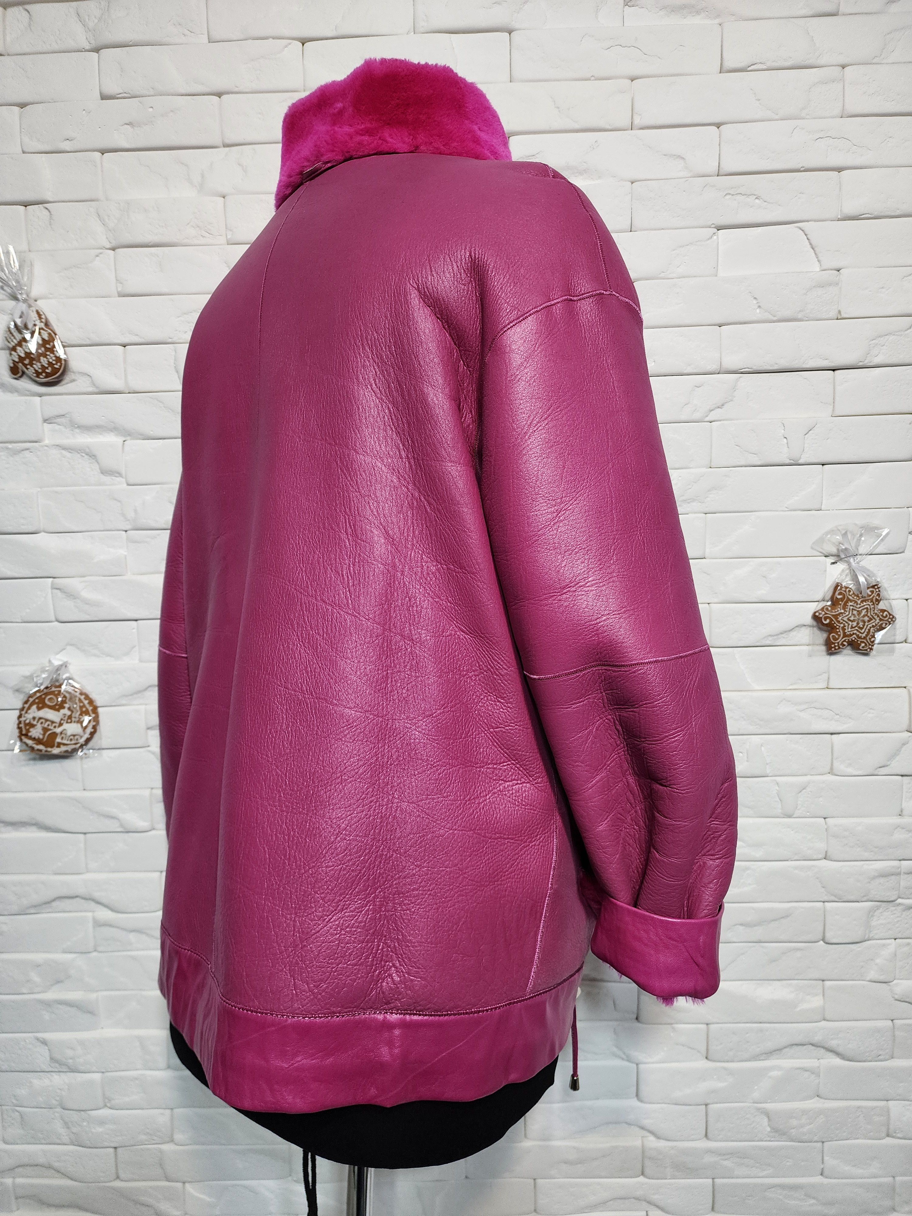 Furla Pink Women's Sheepskin Jacket: Genuine Fur Coat. Size L / US 10 / IT 46 - 3 Thumbnail