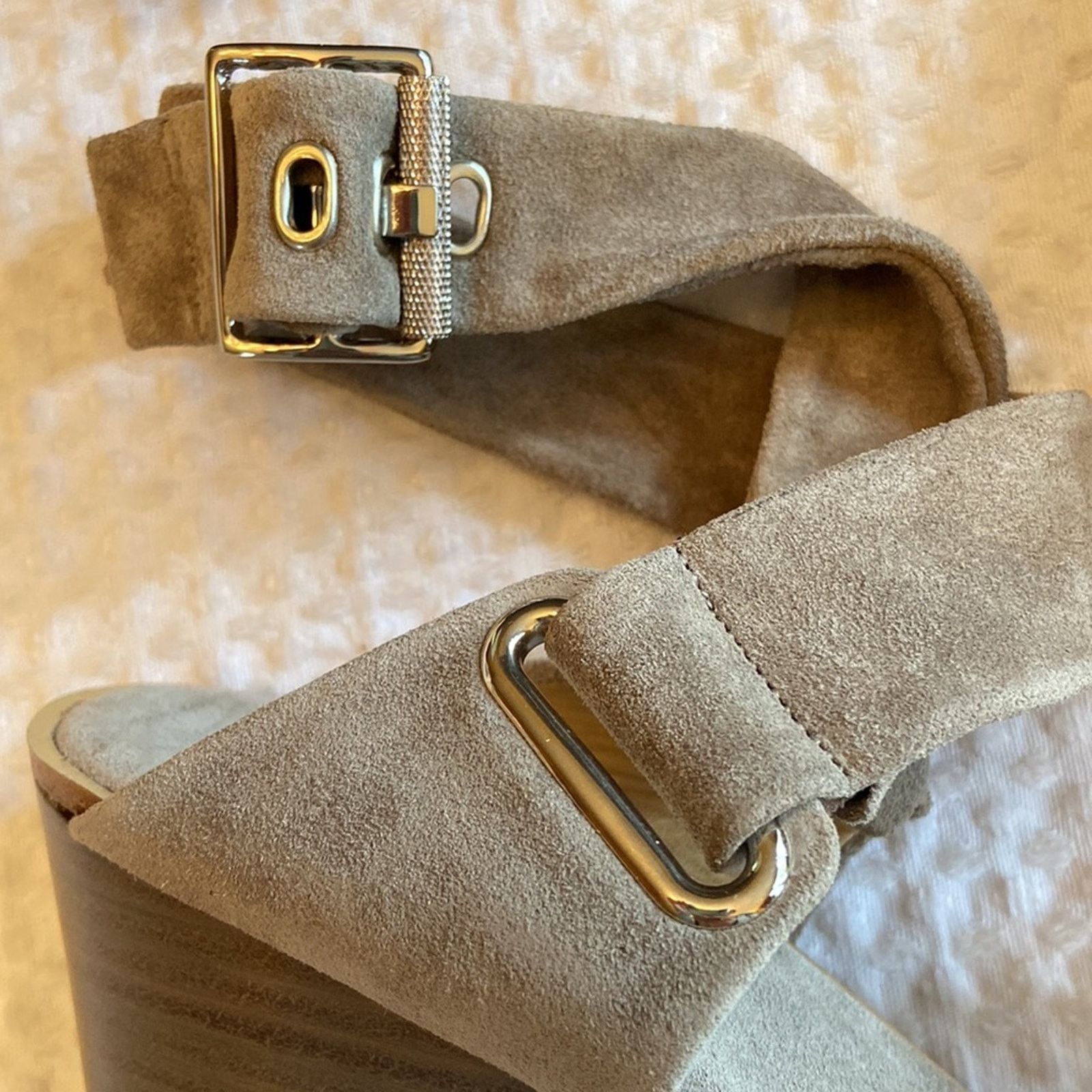 Rag & Bone NEW! rag & bone DAMIAN Wedge 39.5 Gray Leather Heels Sandal Size US 8.5 / IT 38.5 - 7 Thumbnail