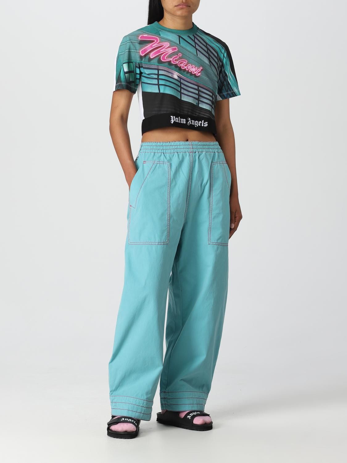 Palm Angels o1y1125 Sweatpant in Turquoise Size 28" / US 6 / IT 42 - 2 Thumbnail
