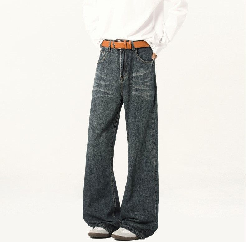 Japanese Brand × Jean Casual Solid Color Moustache Effect Drape Straight Jeans Size US 33 - 2 Thumbnail