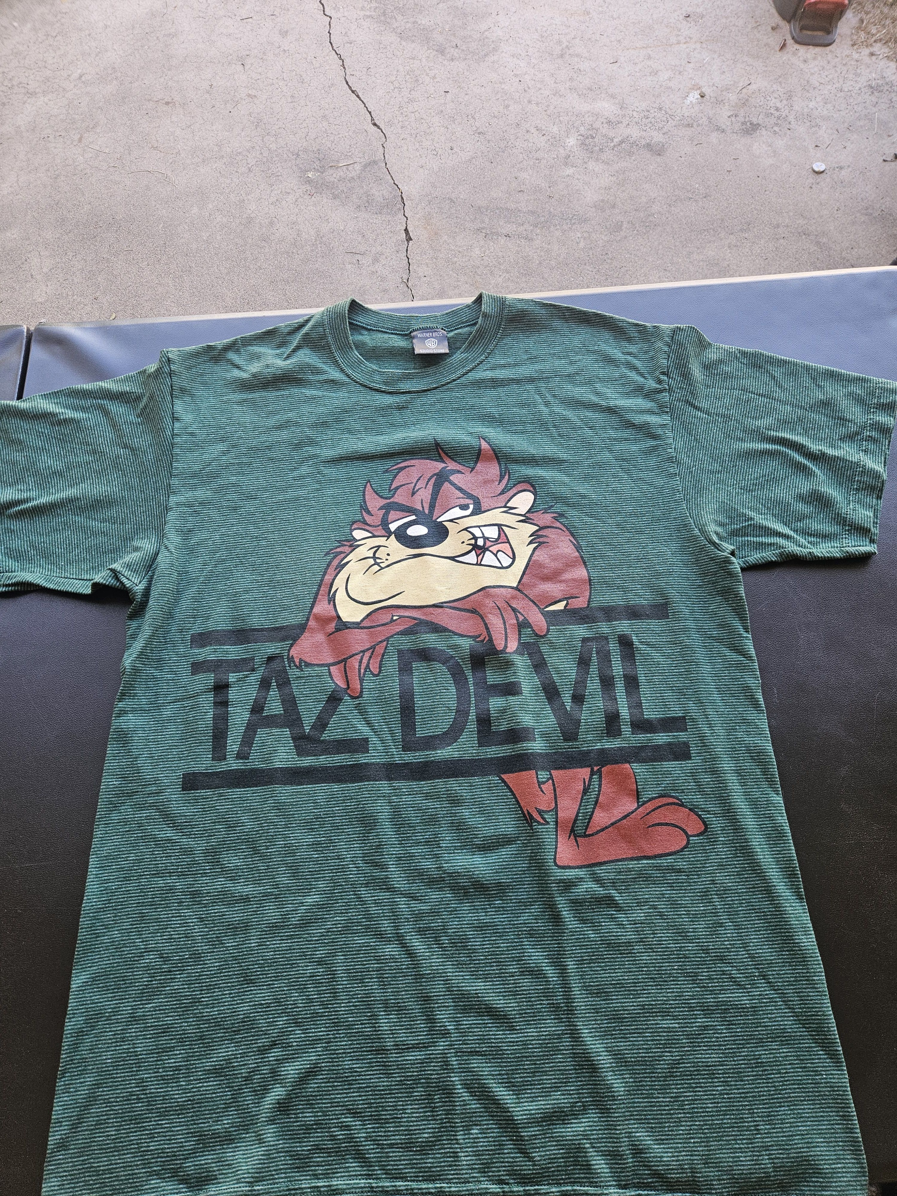 Warner Bros Tasmanian Devil Vintage Striped Mega Print Warner Bros Tee Size US XL / EU 56 / 4 - 1 Thumbnail