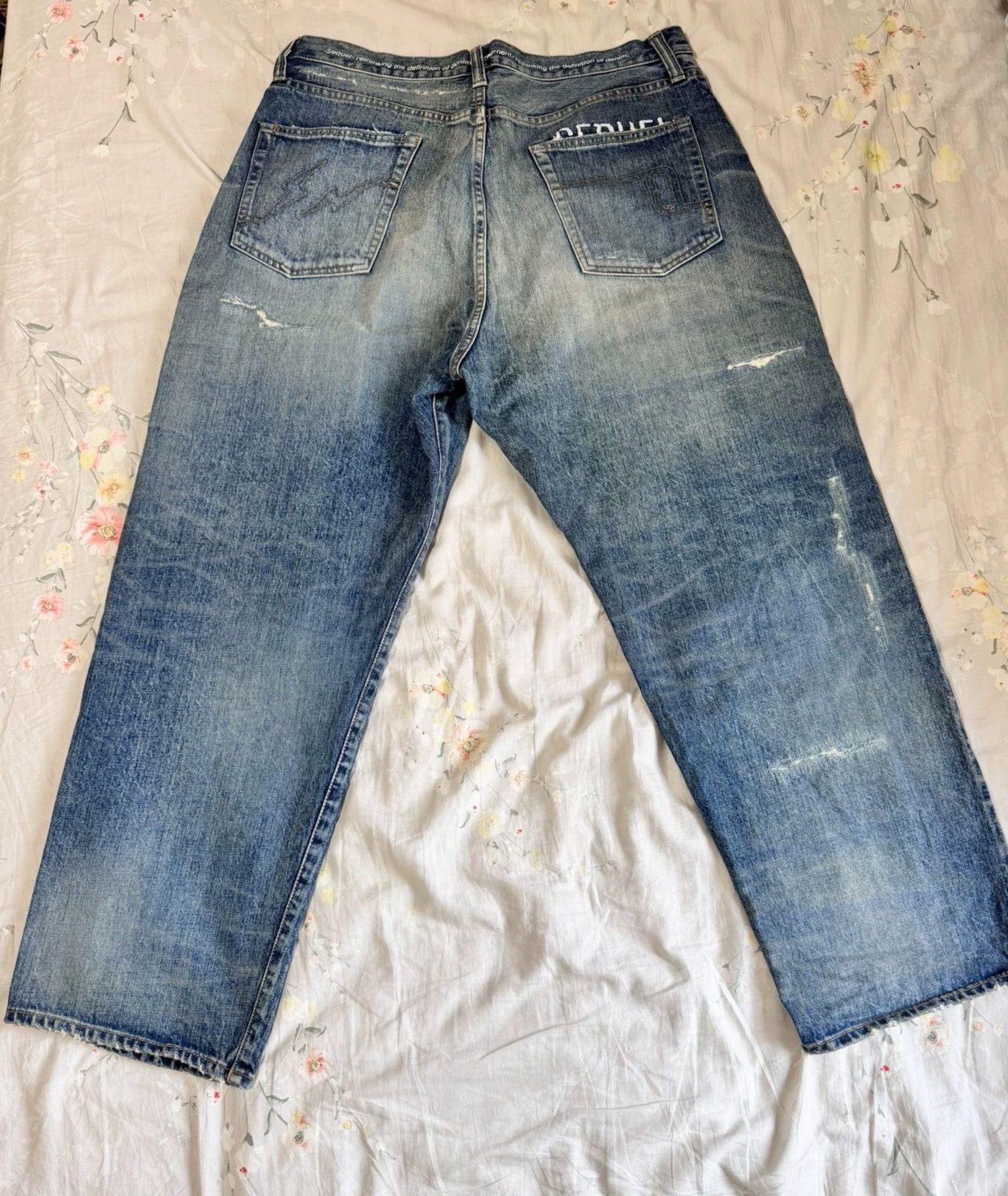 Fragment Design Sequel x Fragment 24AW Washed Distressed Denim Blue XL Size US 36 / EU 52 - 2 Thumbnail