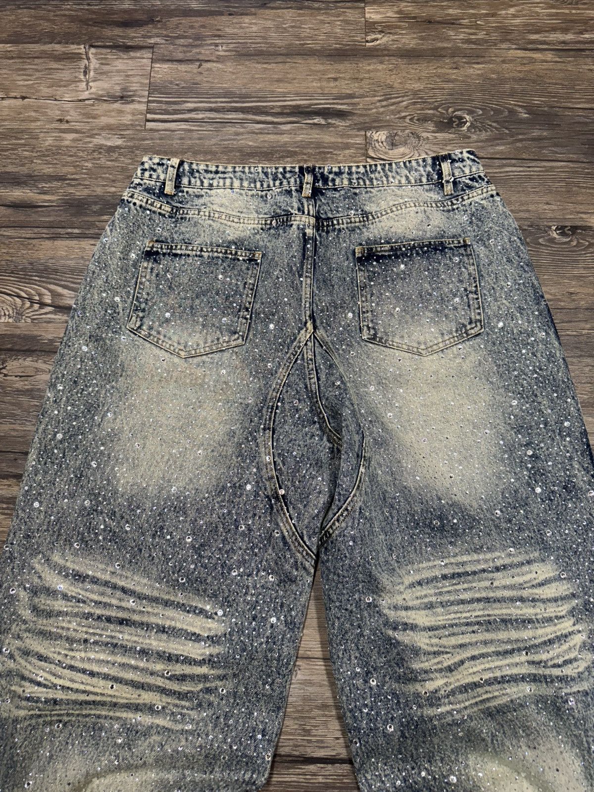 Vale Vale Rhinestone All Over Jeans Size US 34 / EU 50 - 7 Thumbnail