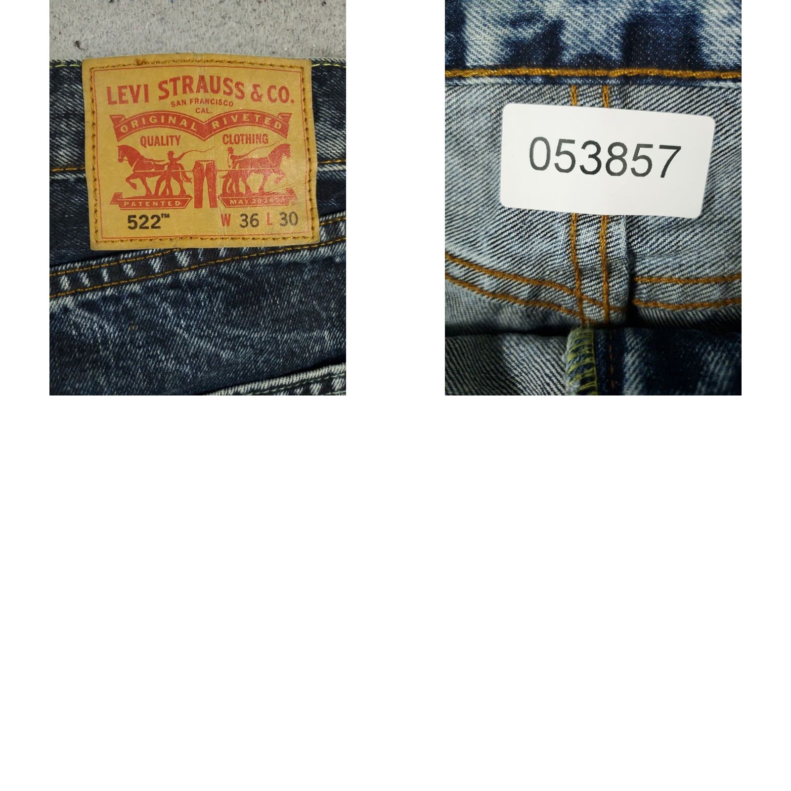 Levi's Levis 522 Jeans Mens Blue Slim Taper Leg Denim Pants Size 36x30 Size US 36 / EU 52 - 8 Thumbnail
