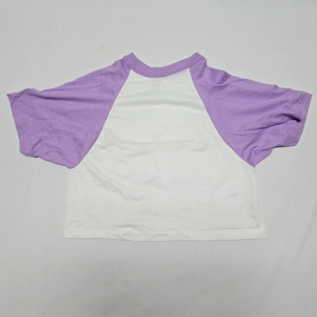 Vintage Vintage White Purple Cropped Shirt Sportswear Medium 80s Tee Size M / US 6-8 / IT 42-44 - 3 Thumbnail