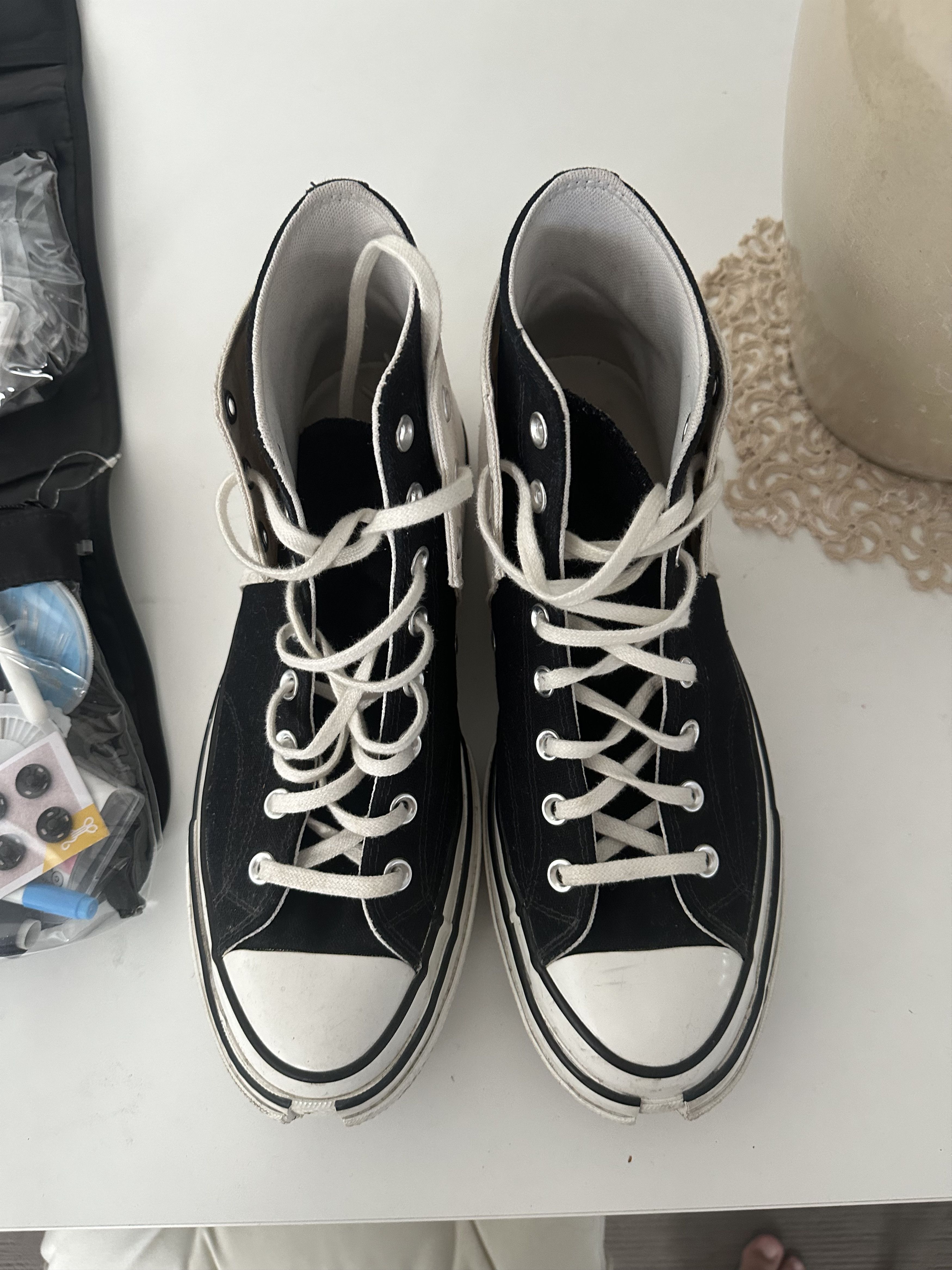 Converse × Feng Chen Wang 2020 Feng Chen Wang x Chuck 70 2-in-1 'Ivory Black' Size US 12 / EU 45 - 5 Thumbnail