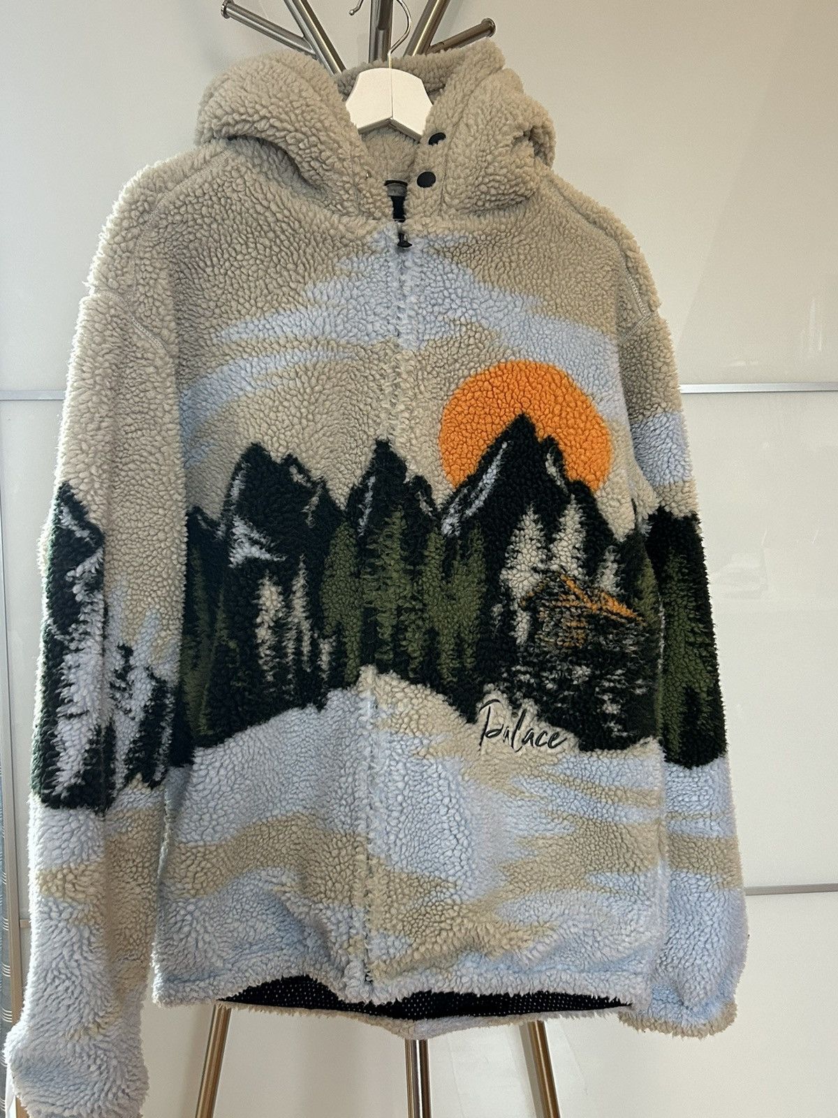image of Palace Flecce Jacket in Beige, Men's (Size Medium)