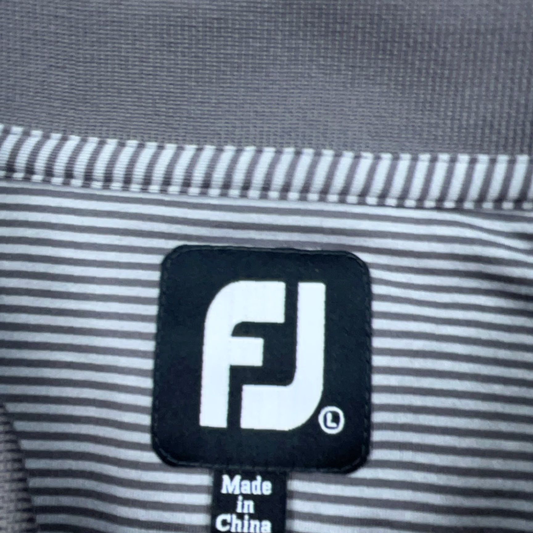 Footjoy FootJoy Polo Shirt Men Large Gray Striped Performance Golf Club Twin Creeks Size US L / EU 52-54 / 3 - 3 Thumbnail