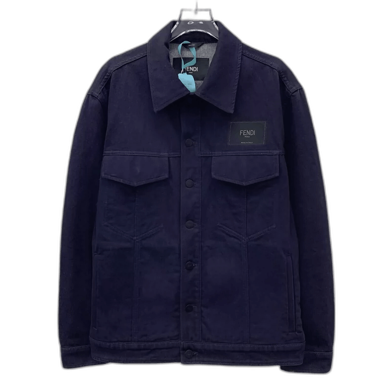 Fendi Fendi Blue Logo Embroidered Denim Jacket Size US M / EU 48-50 / 2 - 1 Thumbnail
