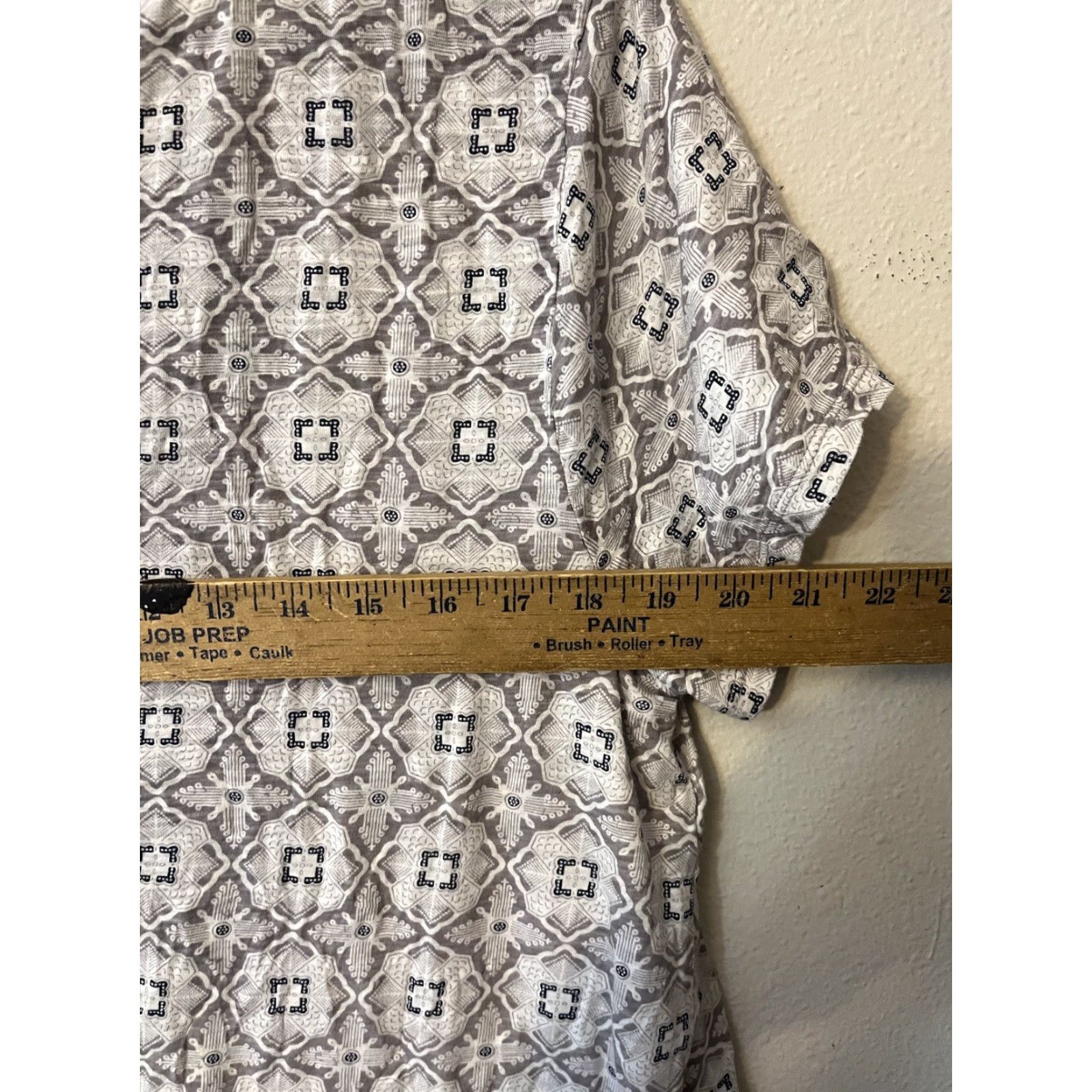 Lucky Brand VINTAGE Lucky Brand Women's Blouse Shirt 1X Cotton Blend Geometric Batik Casual Summer Size XL / US 12-14 / IT 48-50 - 5 Thumbnail